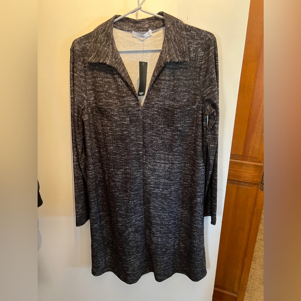 Mango Gray Long Sleeve Knit Dress